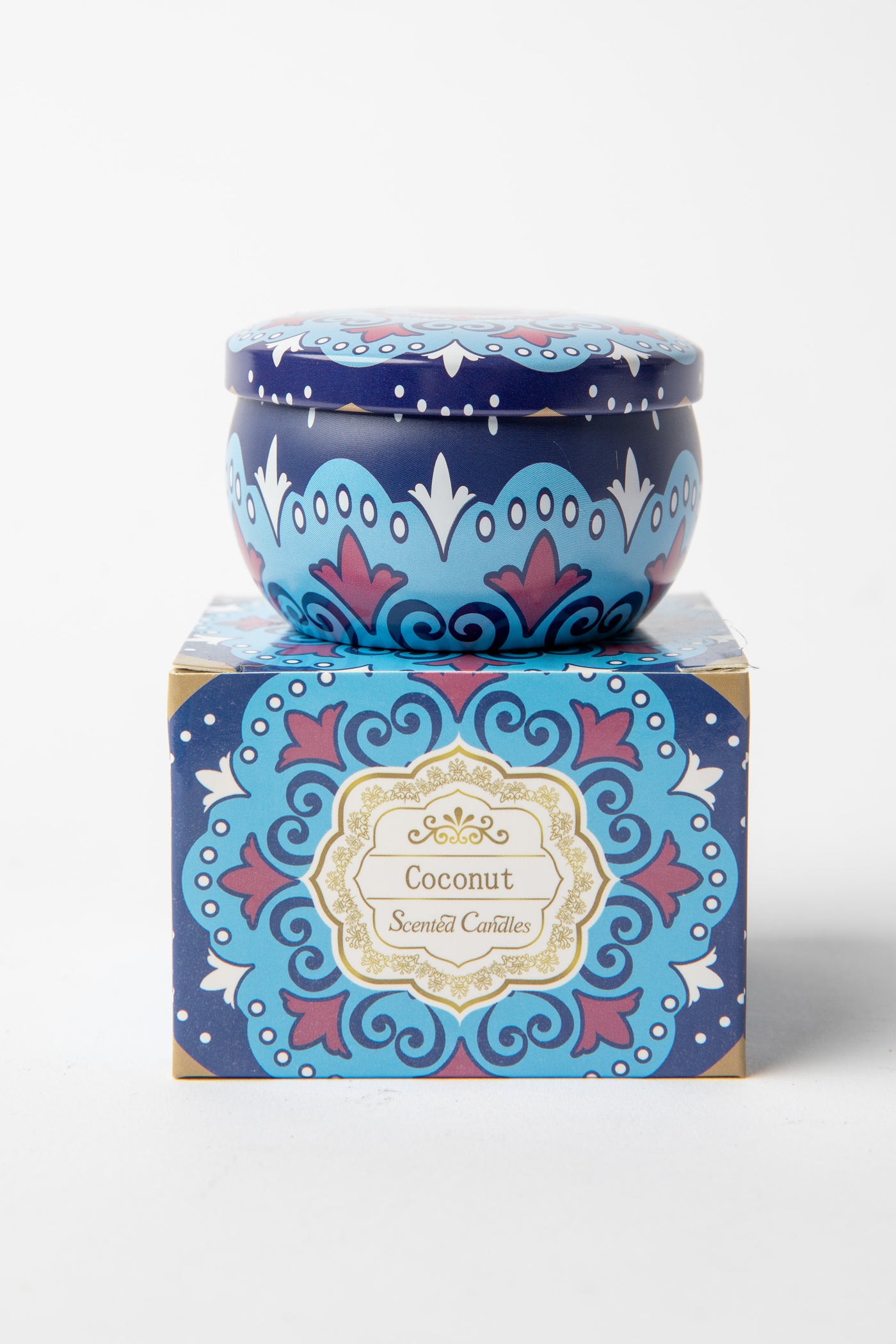 Mandala Travel Tin Candle in scent Coconut