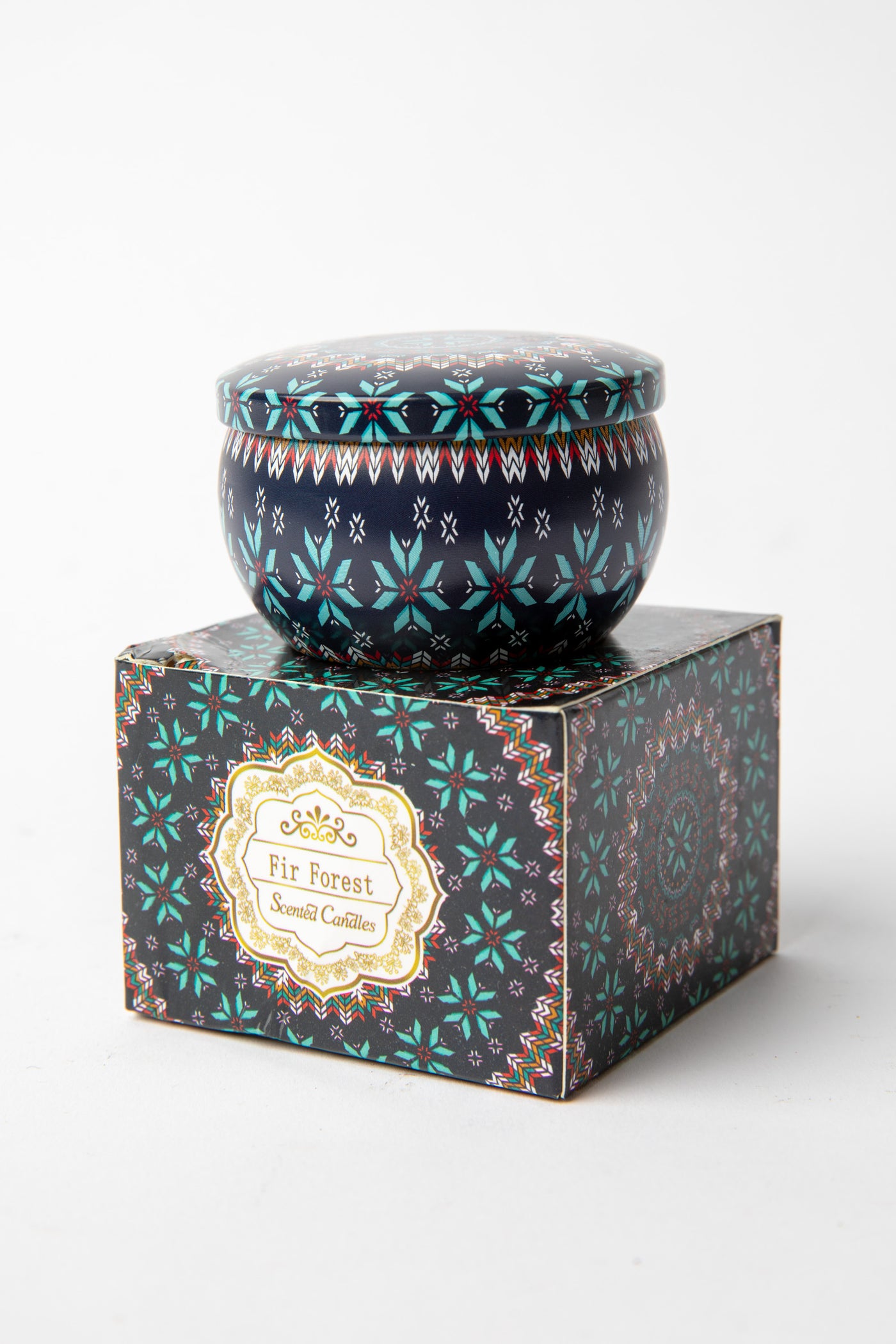 Mandala Travel Tin Candle in scent Fir Forest