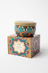 Mandala Travel Tin Candle in scent Lemongrass
