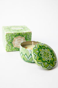Mandala Travel Tin Candle in scent Lemon