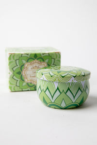 Mandala Travel Tin Candle in scent Lemon