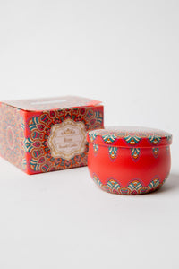 Mandala Travel Tin Candle in scent Rose