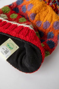 Spots Dots and Stripes Handmade Wool Hat