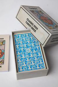 Classic 1909 Tarot Deck box featuring vintage Rider Waite-inspired artwork and mystical design details