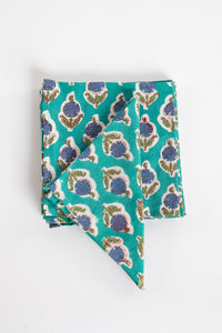 Turquoise block print napkin set of 6 cotton cloth napkins