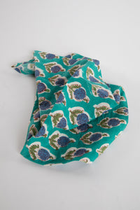 Turquoise block print napkin set of 6 cotton cloth napkins
