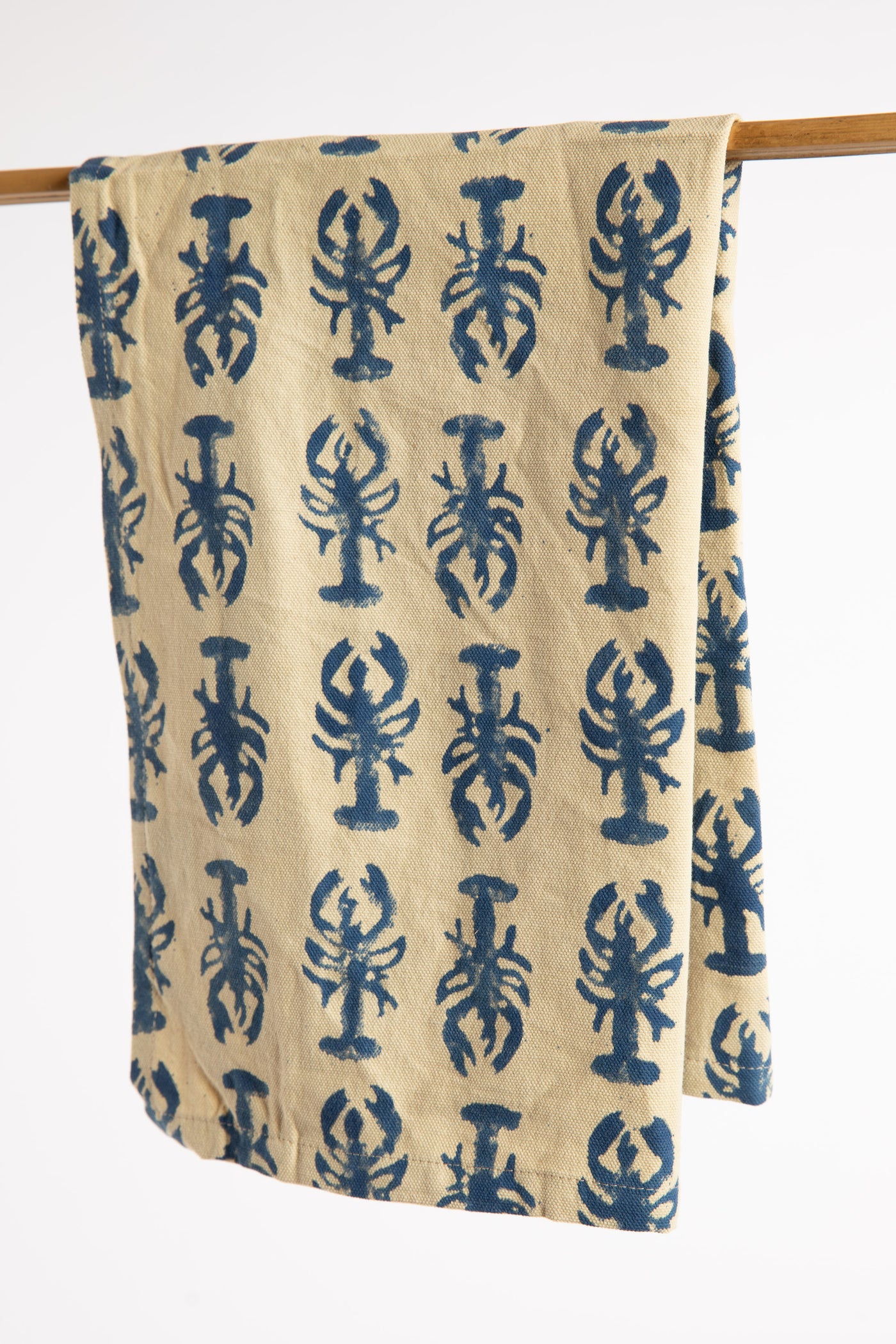 Lobster Block Print Kitchen Towel