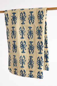 Lobster Block Print Kitchen Towel