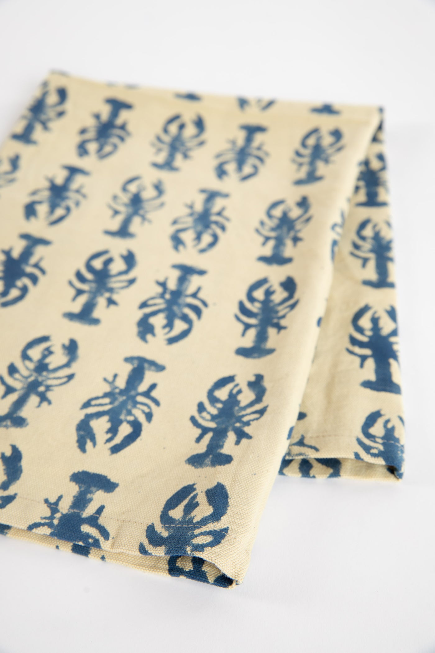 Lobster Block Print Kitchen Towel