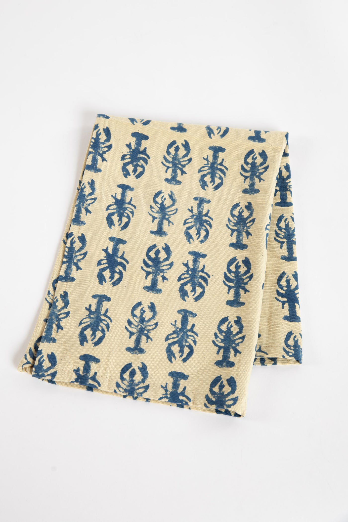 Lobster Block Print Kitchen Towel