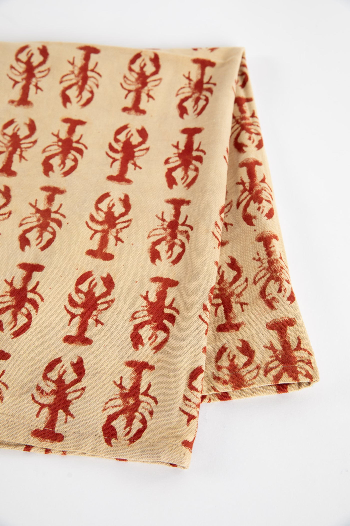 Lobster Block Print Kitchen Towel