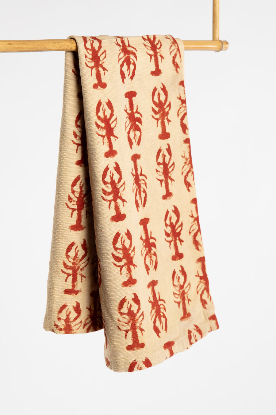 Lobster Block Print Kitchen Towel