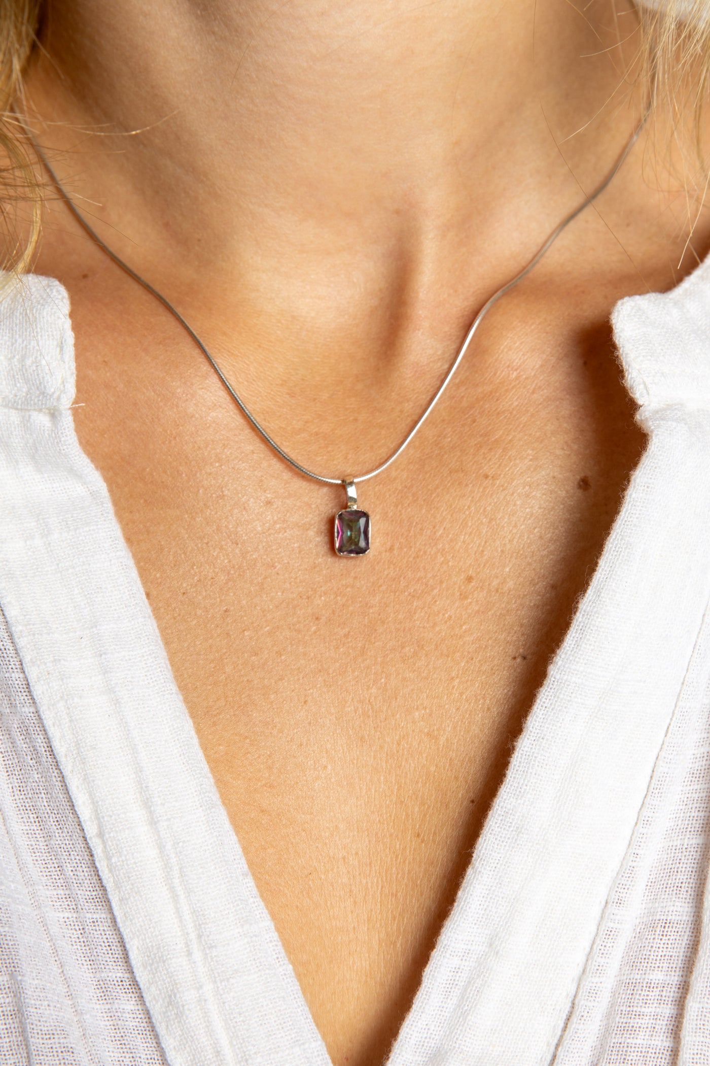 One of a Kind Mystic Topaz Pendant P143