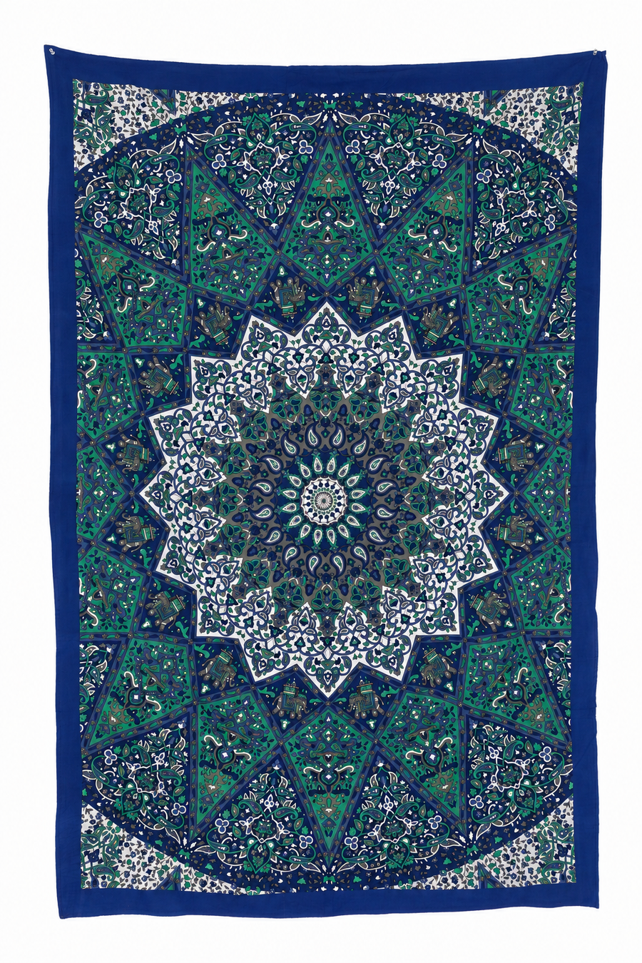 Star Mandala Tapestry in Blue and Teal