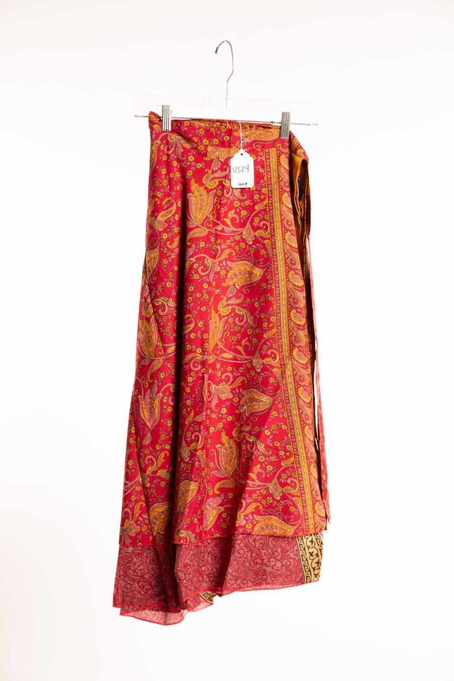 Long Sari Silk Wrap Skirt