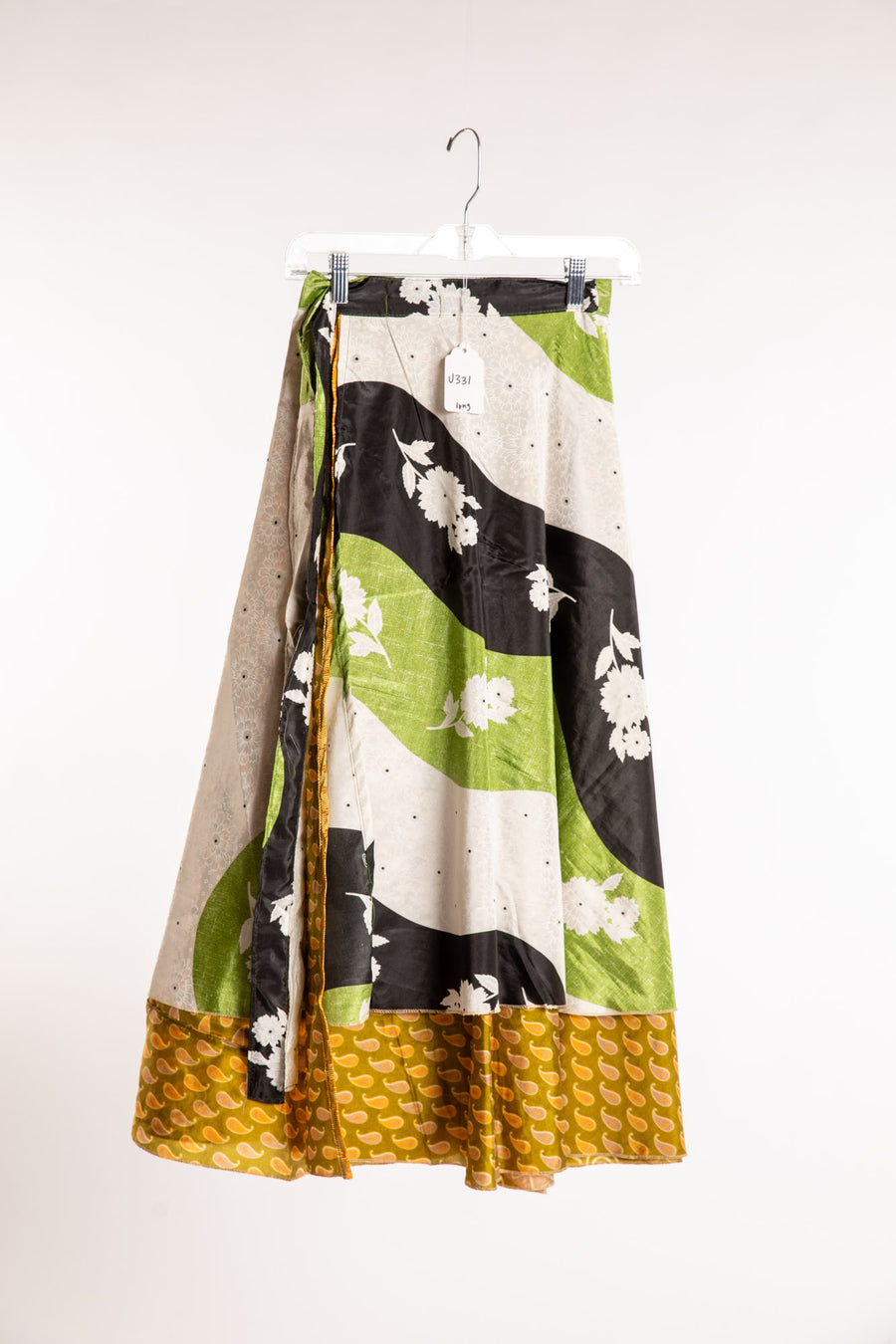 Long Sari Silk Wrap Skirt