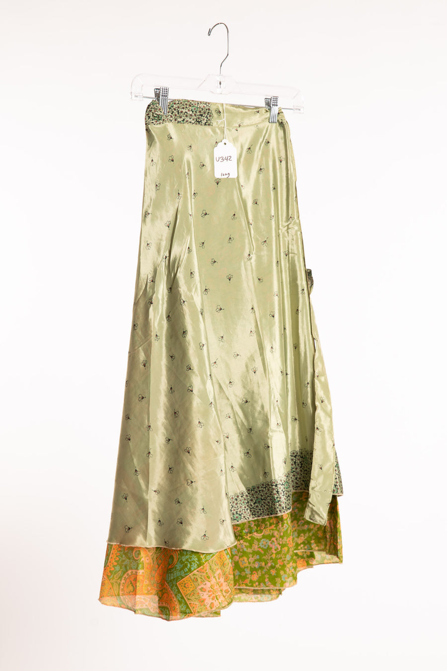 Long Sari Silk Wrap Skirt