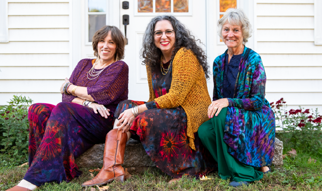 Three women in Mexicali Blues Tie Dye garments