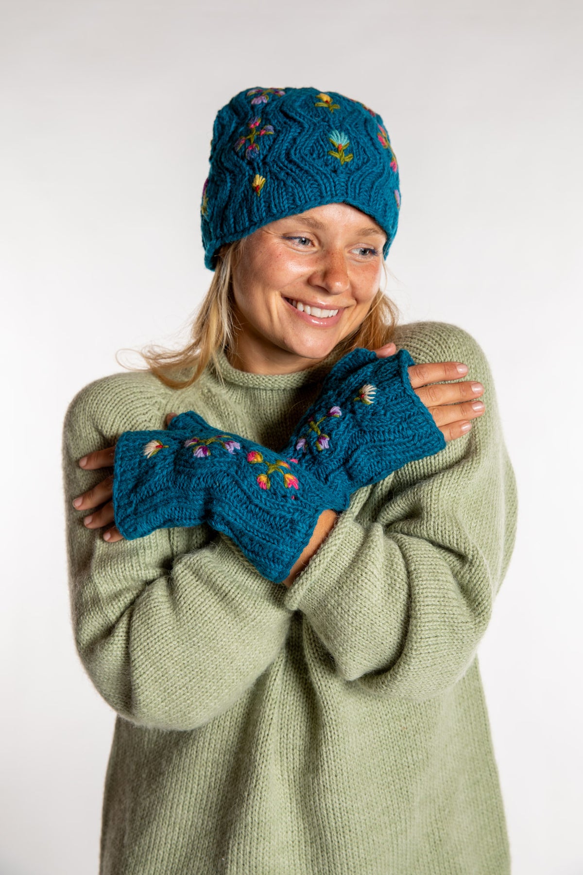 Alpine Flower Wool Beanie