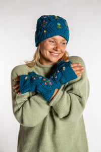 Alpine Flower Wool Beanie