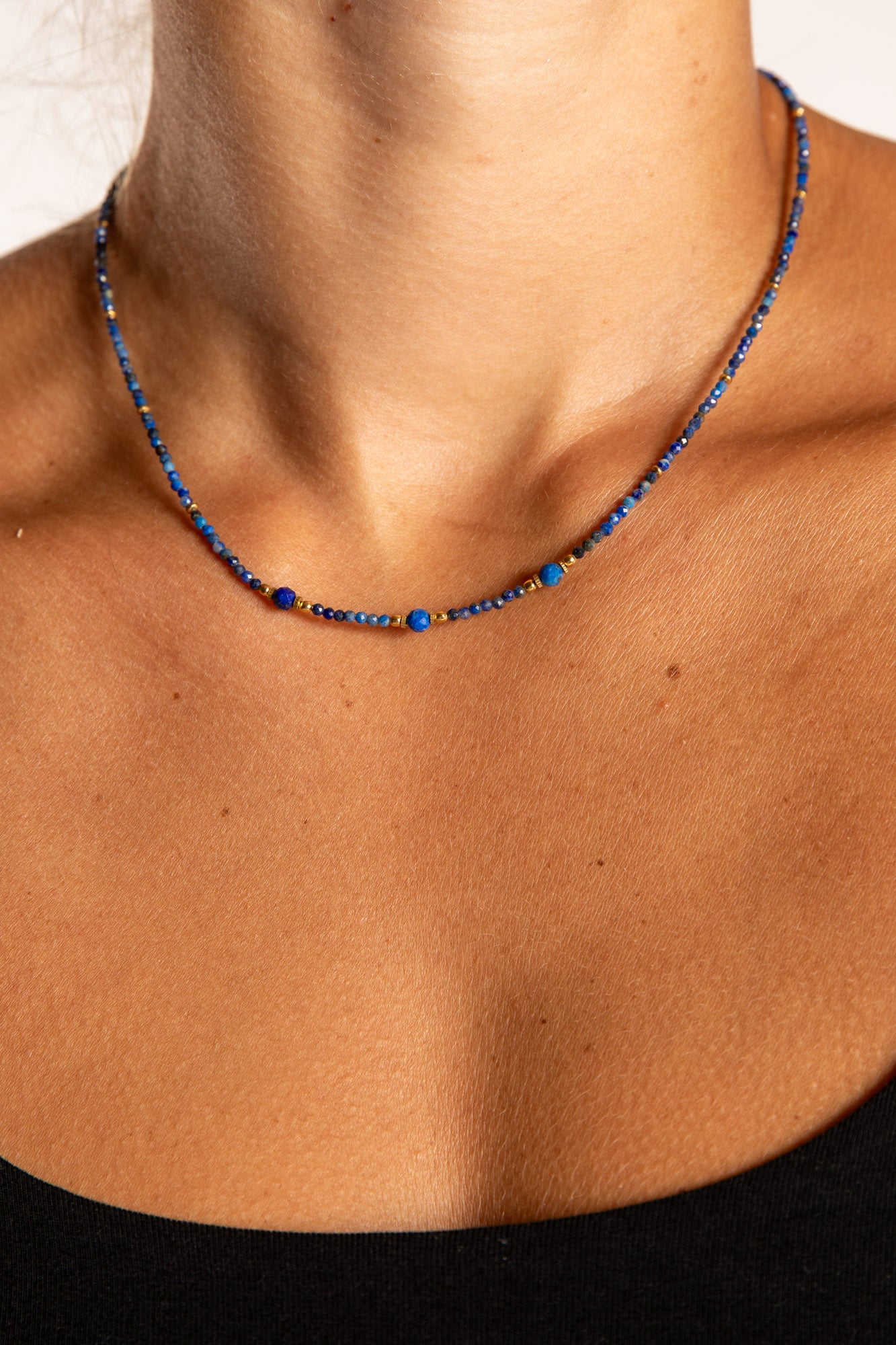 Amala Beaded Lapis Necklace