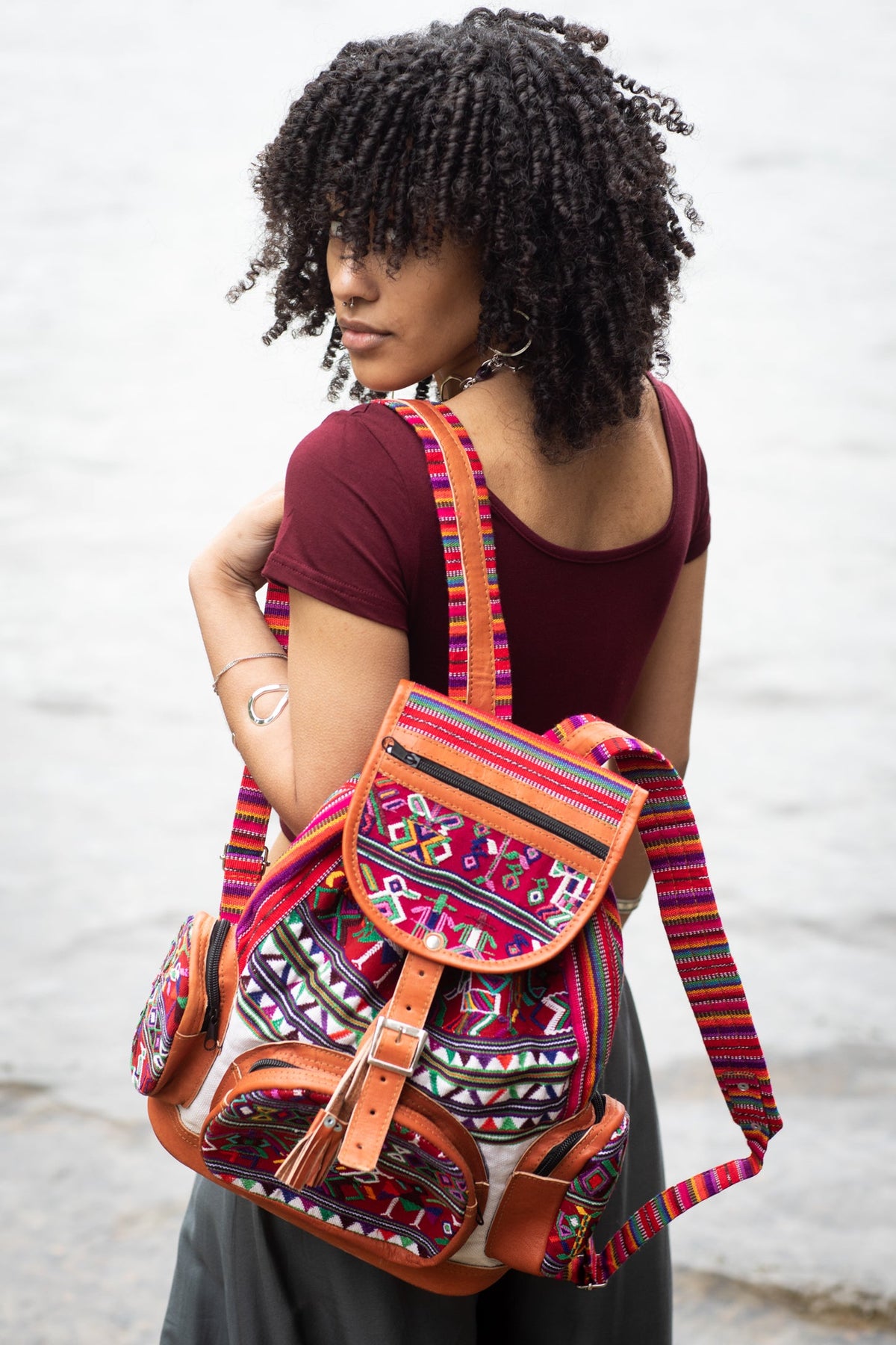 Amigos Handmade Leather Backpack in Ixil