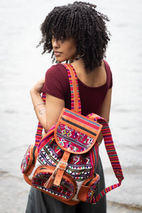 Amigos Handmade Leather Backpack in Ixil