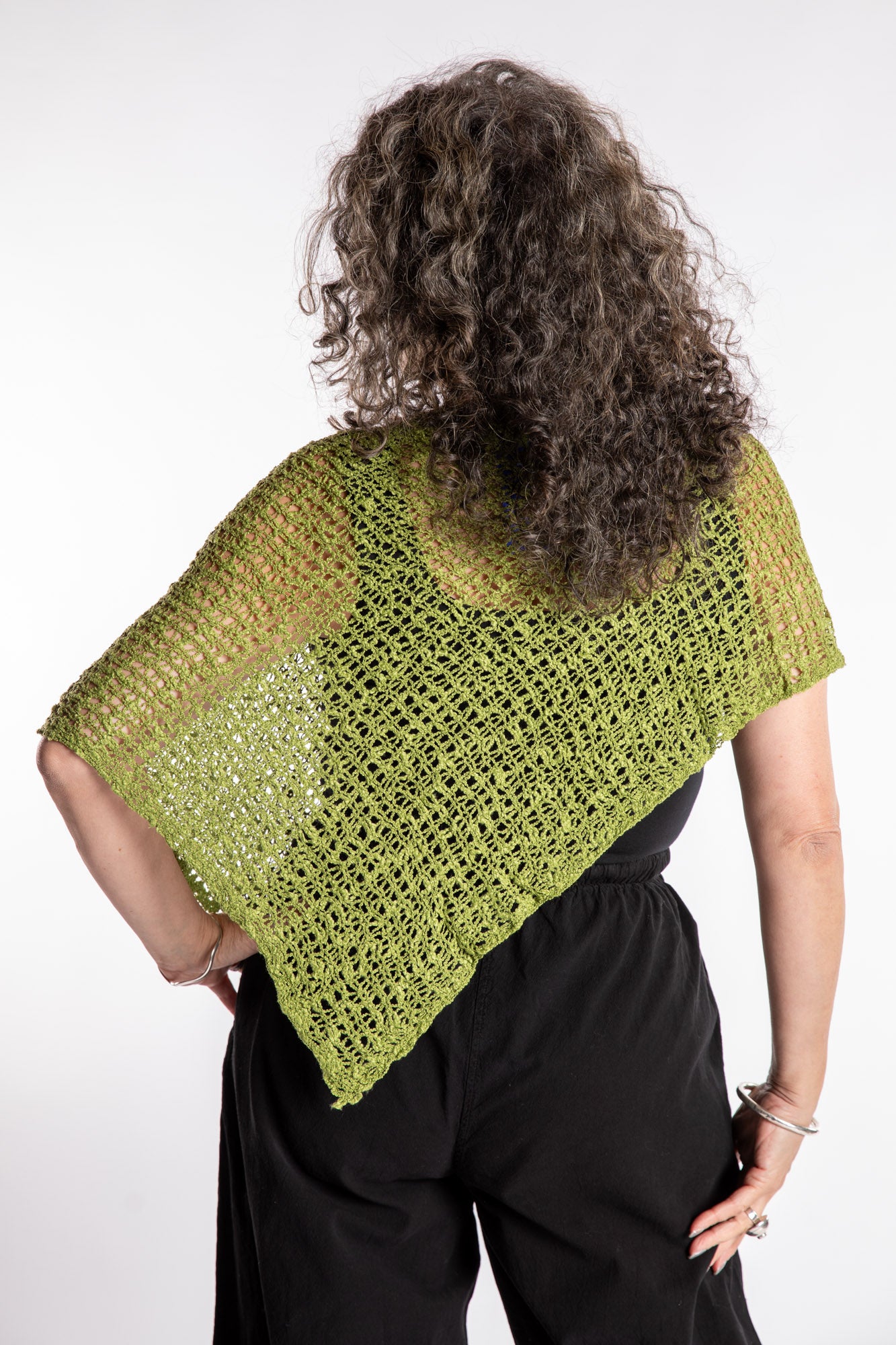 Asymmetrical Loose Weave Poncho