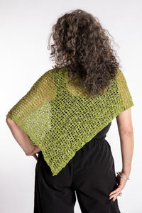 Asymmetrical Loose Weave Poncho