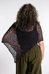 Asymmetrical Loose Weave Poncho