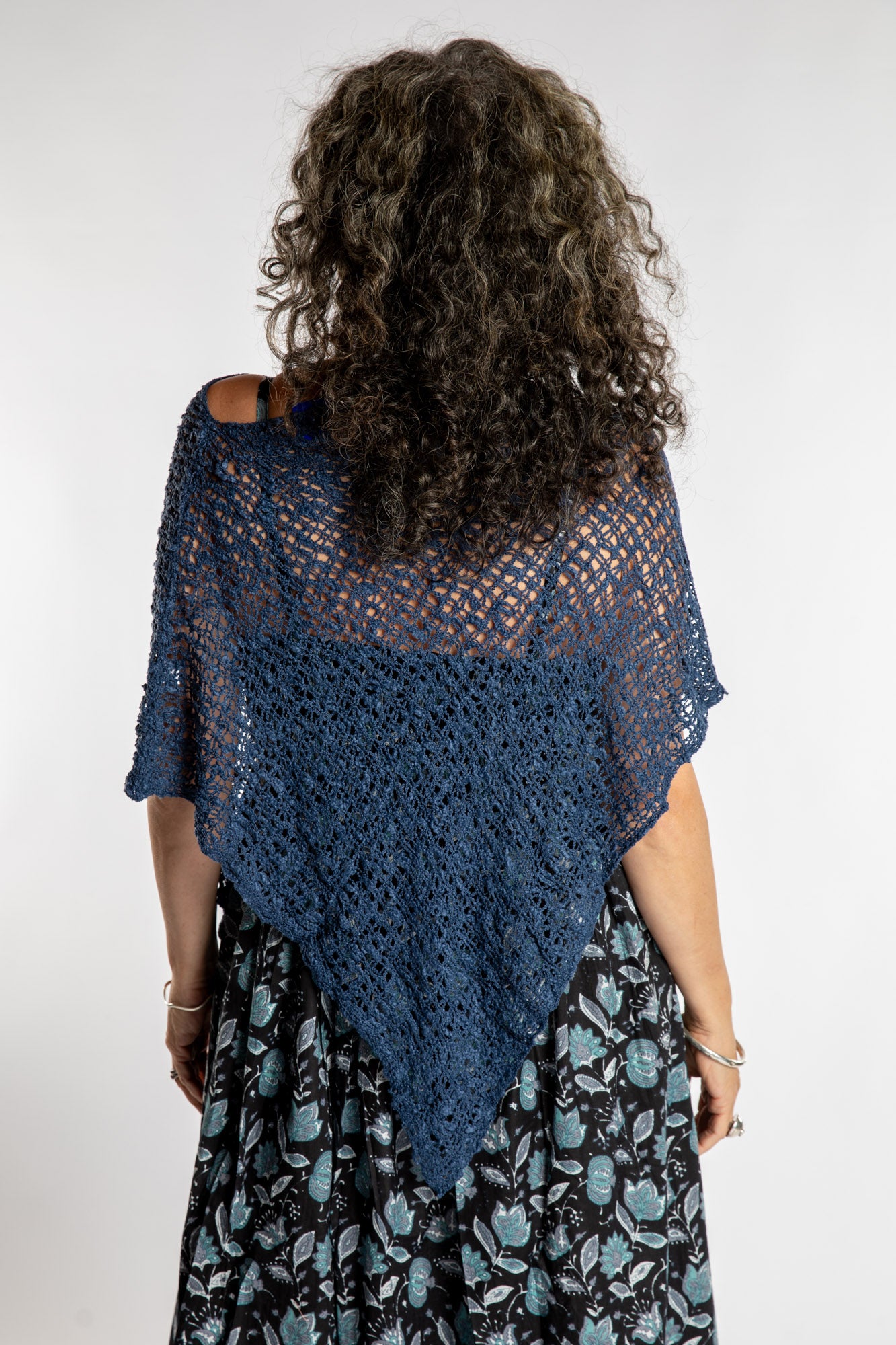 Asymmetrical Loose Weave Poncho