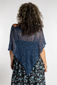 Asymmetrical Loose Weave Poncho