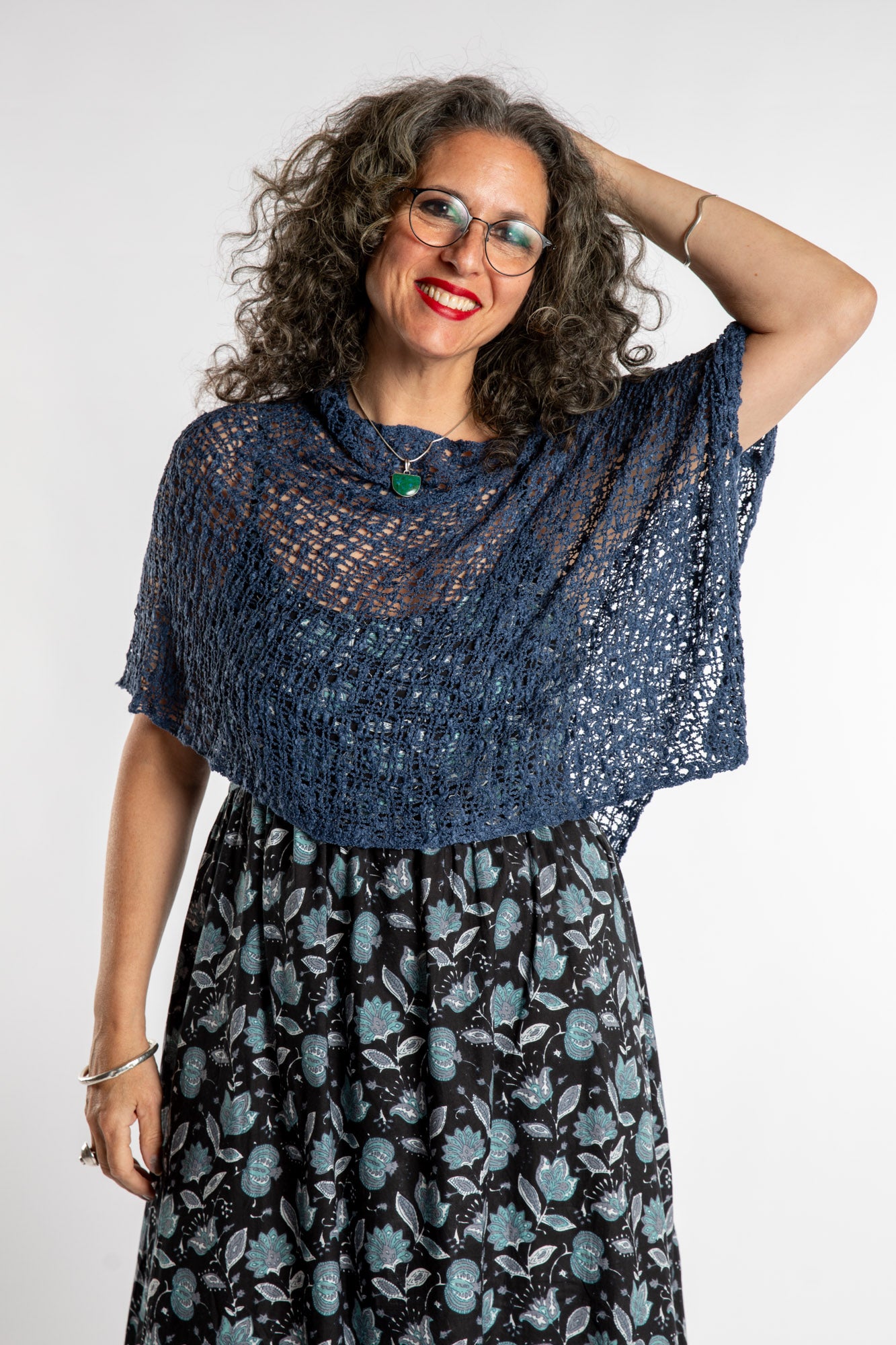 Asymmetrical Loose Weave Poncho