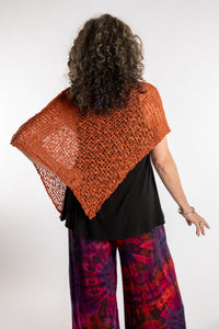 Asymmetrical Loose Weave Poncho