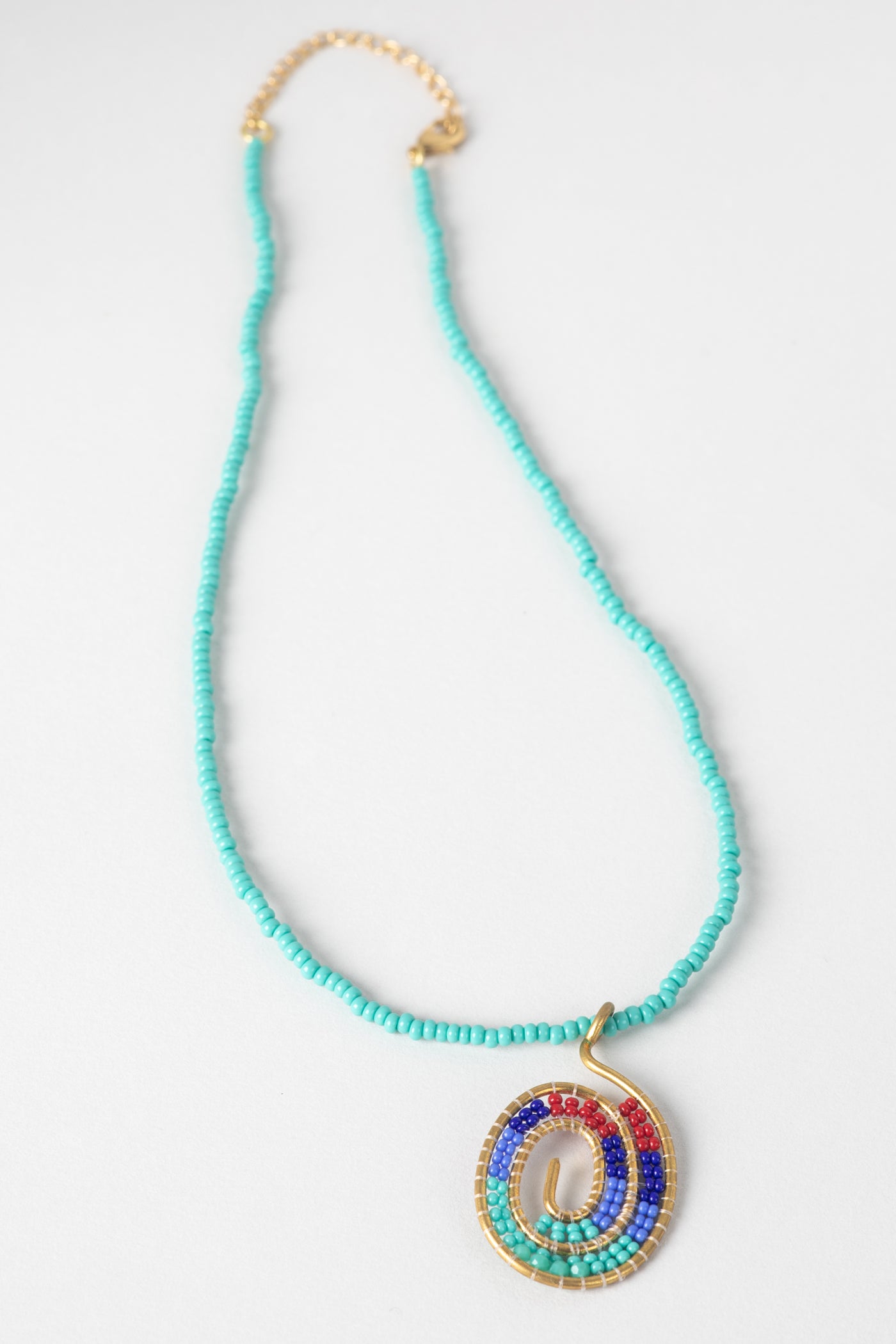 Beaded Spiral Necklace in Purple | Mexicali Blues