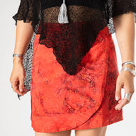 Breezy Batik Wrap Mini Skirt