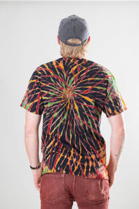 Oracle Tie Dye T-Shirt in Charcoal with Indigo and Hunter
