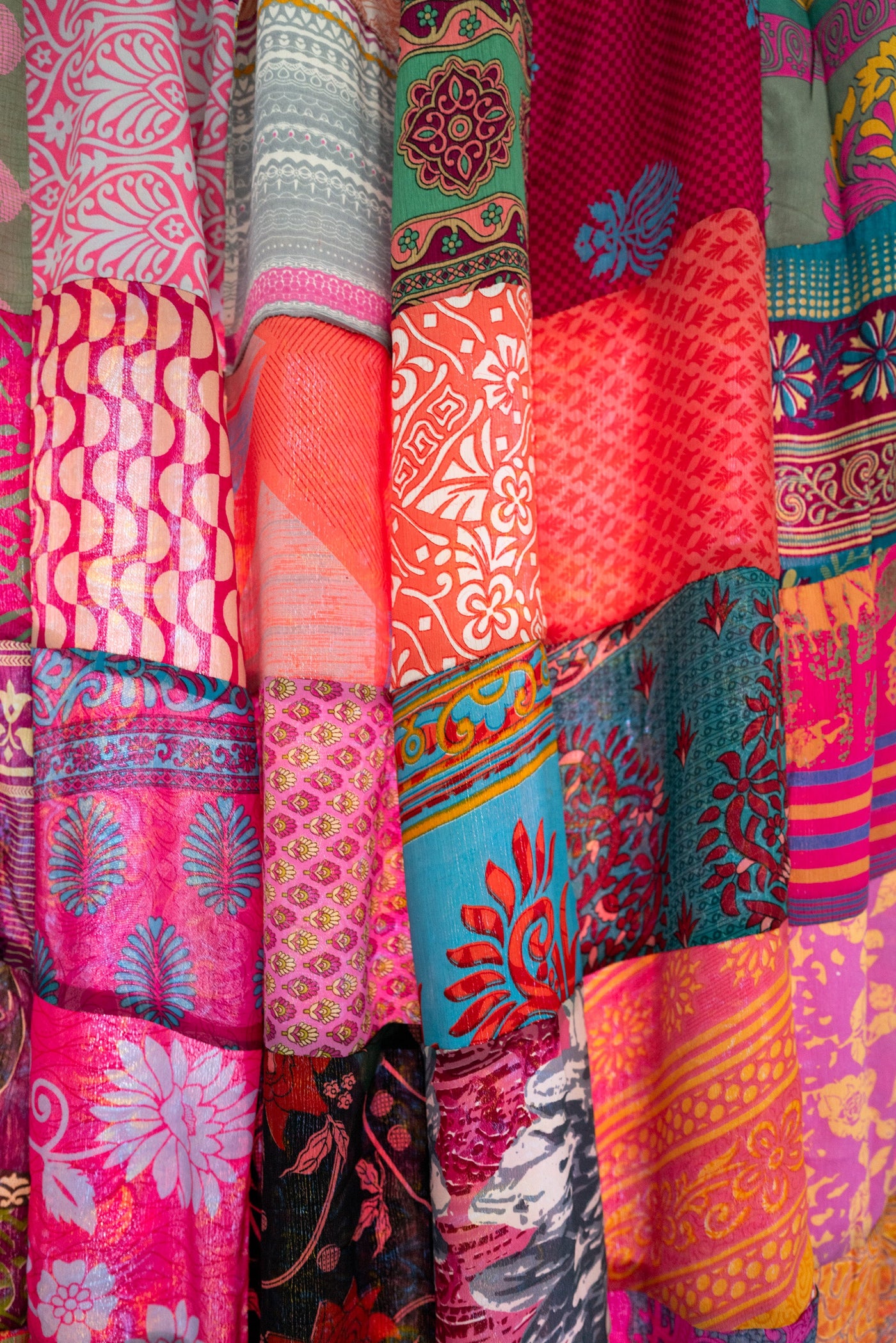 Patchwork Recycled Sari Silk Curtain