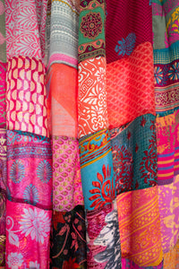 Patchwork Recycled Sari Silk Curtain