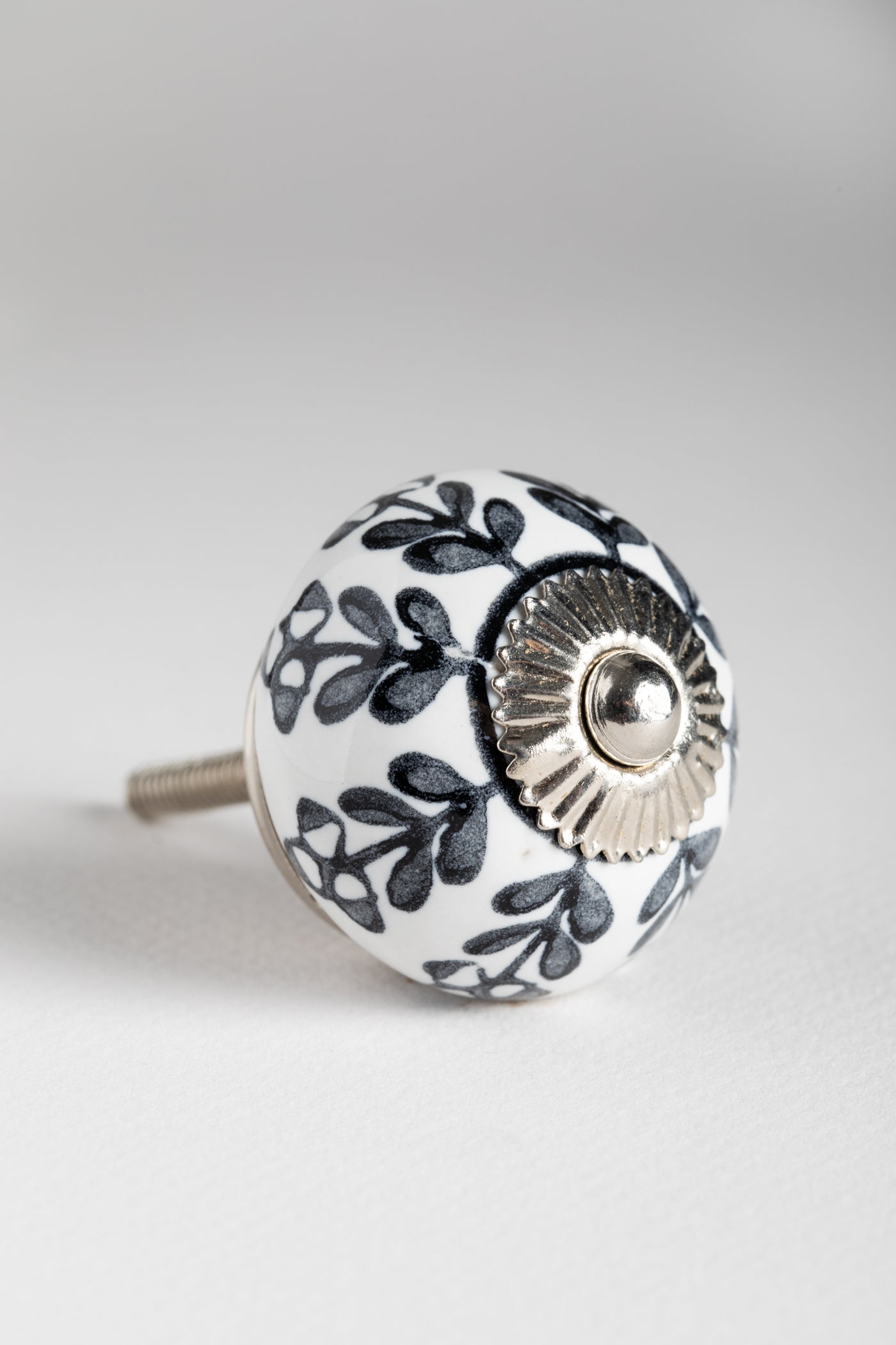 Ceramic Knob Silver Hardware