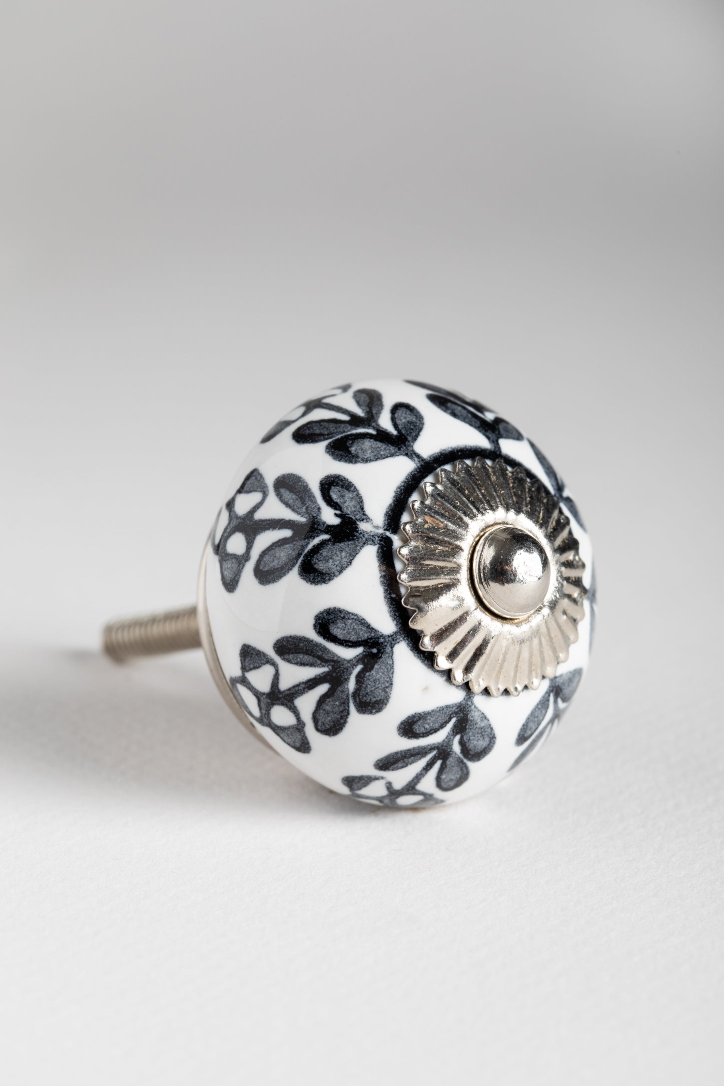 Ceramic Knob Silver Hardware