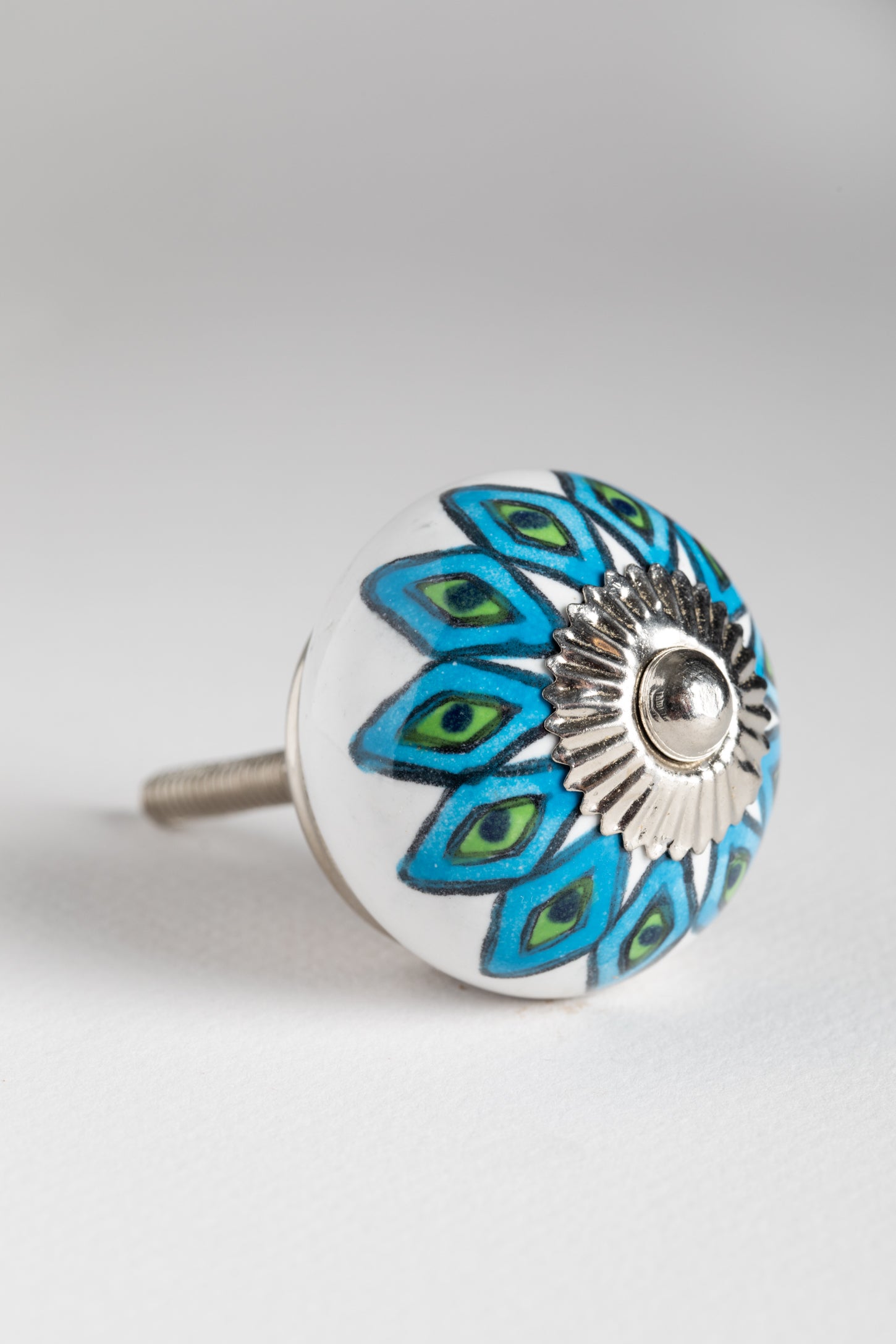 Ceramic Knob Silver Hardware