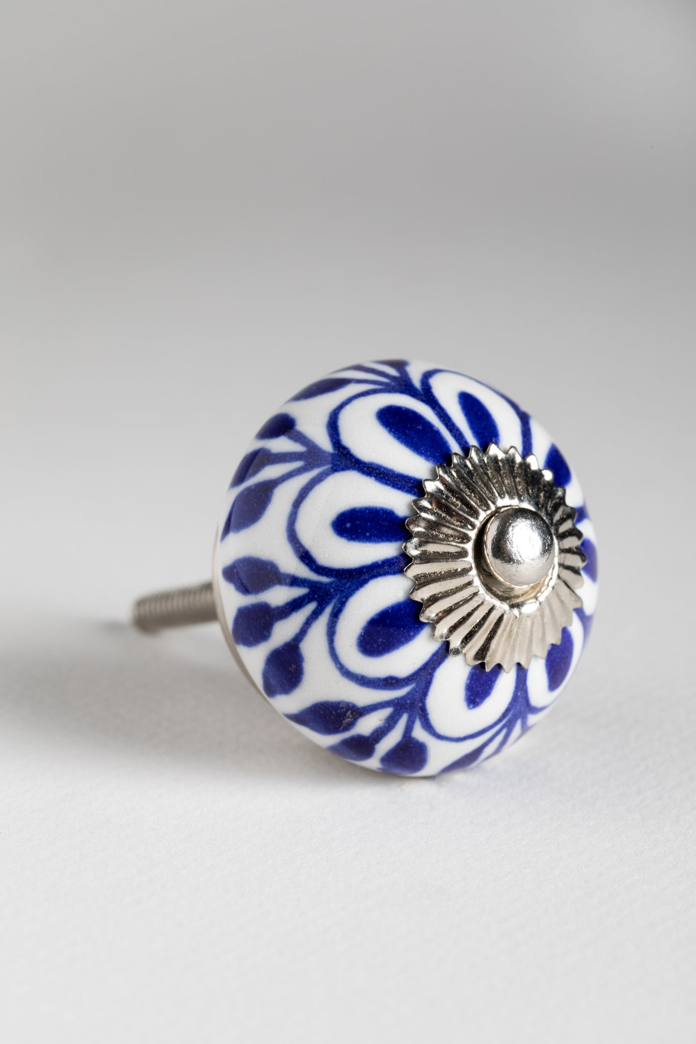 Ceramic Knob Silver Hardware