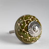 Ceramic Knob Silver Hardware