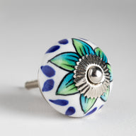 Ceramic Knob Silver Hardware