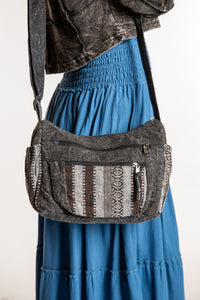 Sophie wearing the Chroma Cargo Crossbody Bag in Black