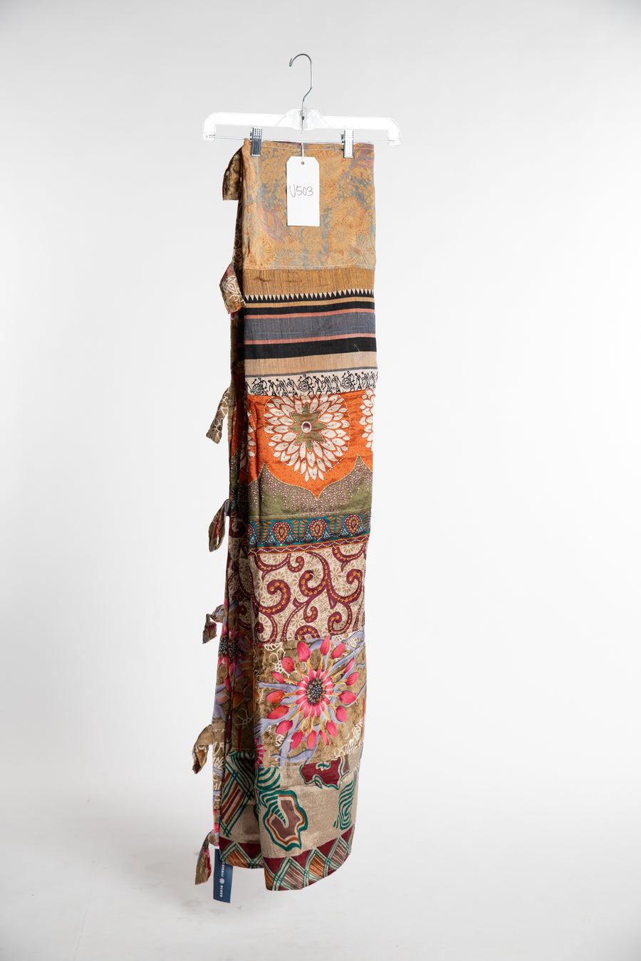 One of a Kind Recycled Silk Curtain Panel