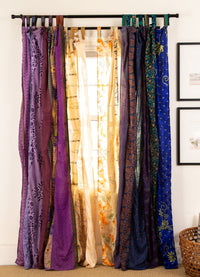 Recycled silk curtains in dark star and jack straw