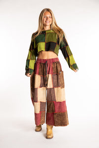 Lung Ta Patchwork Palazzo Pants