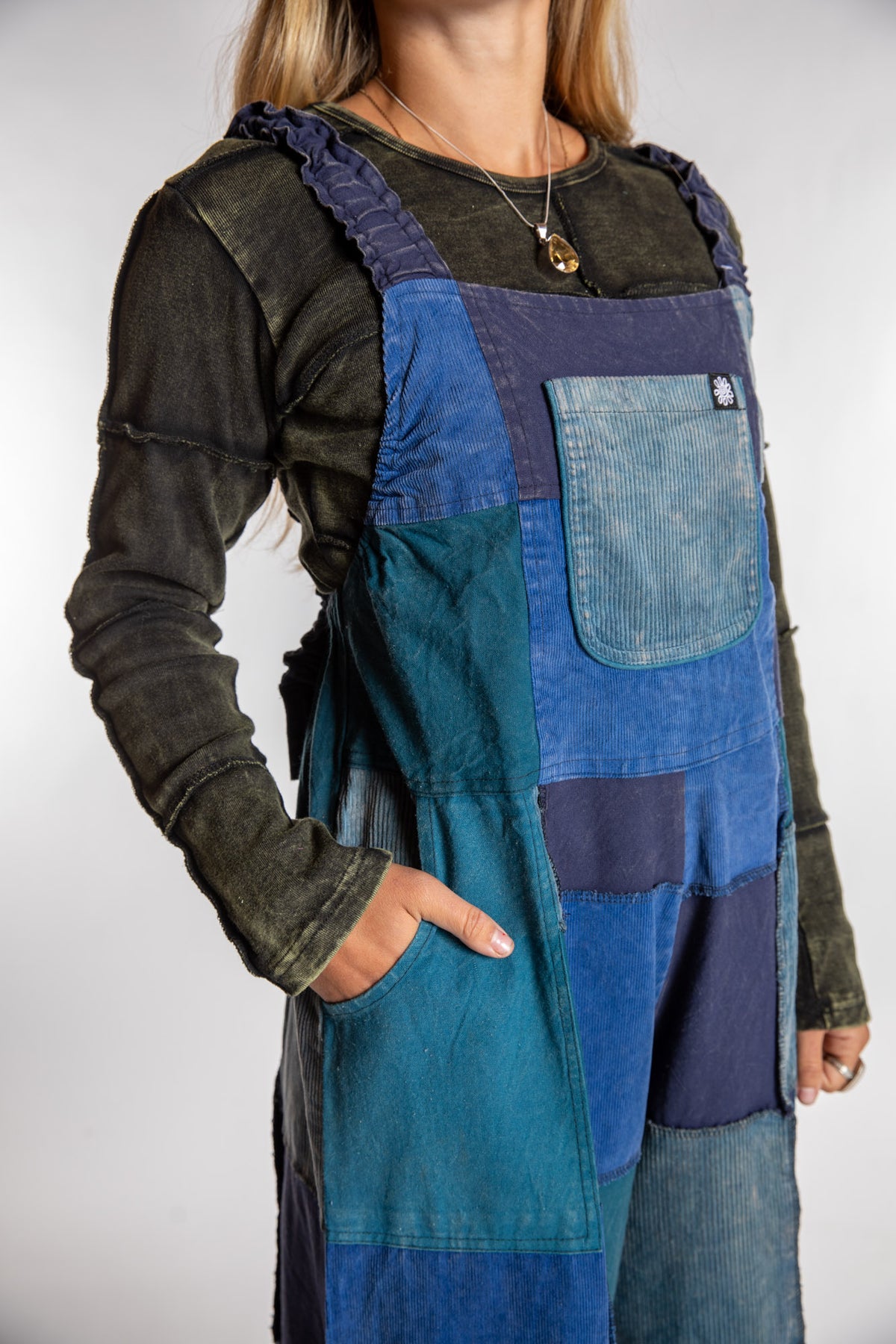 Ditya Corduroy Patchwork Overalls